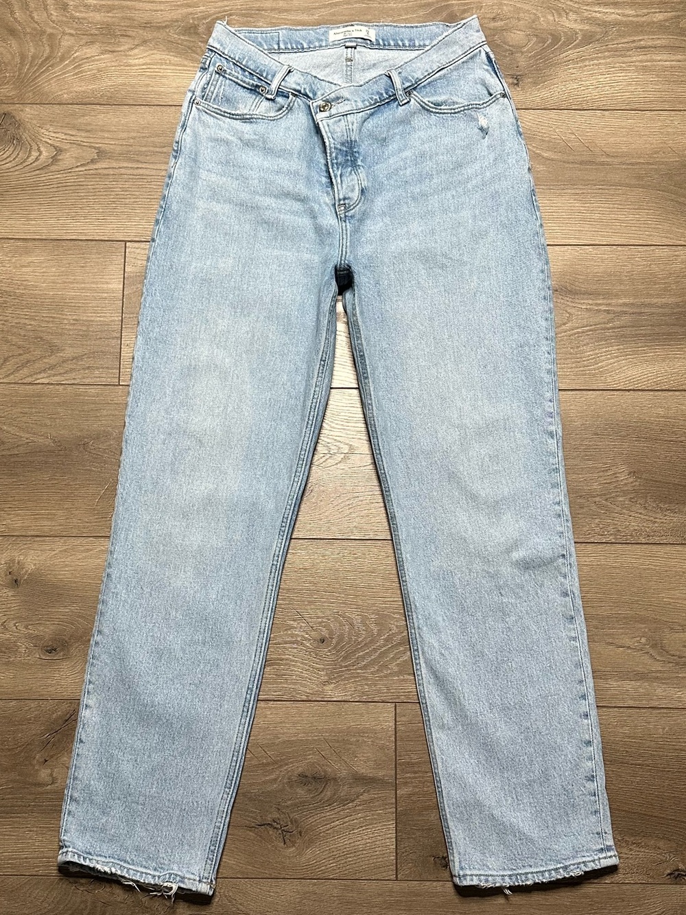 Abercrombie & Fitch Light Blue High-Rise Straight Jeans